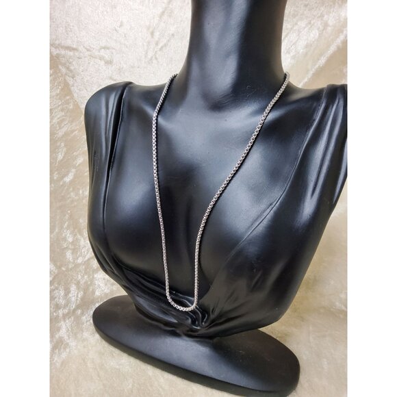 vintage unisex silver tone chain link adjustable necklace - Picture 4 of 4